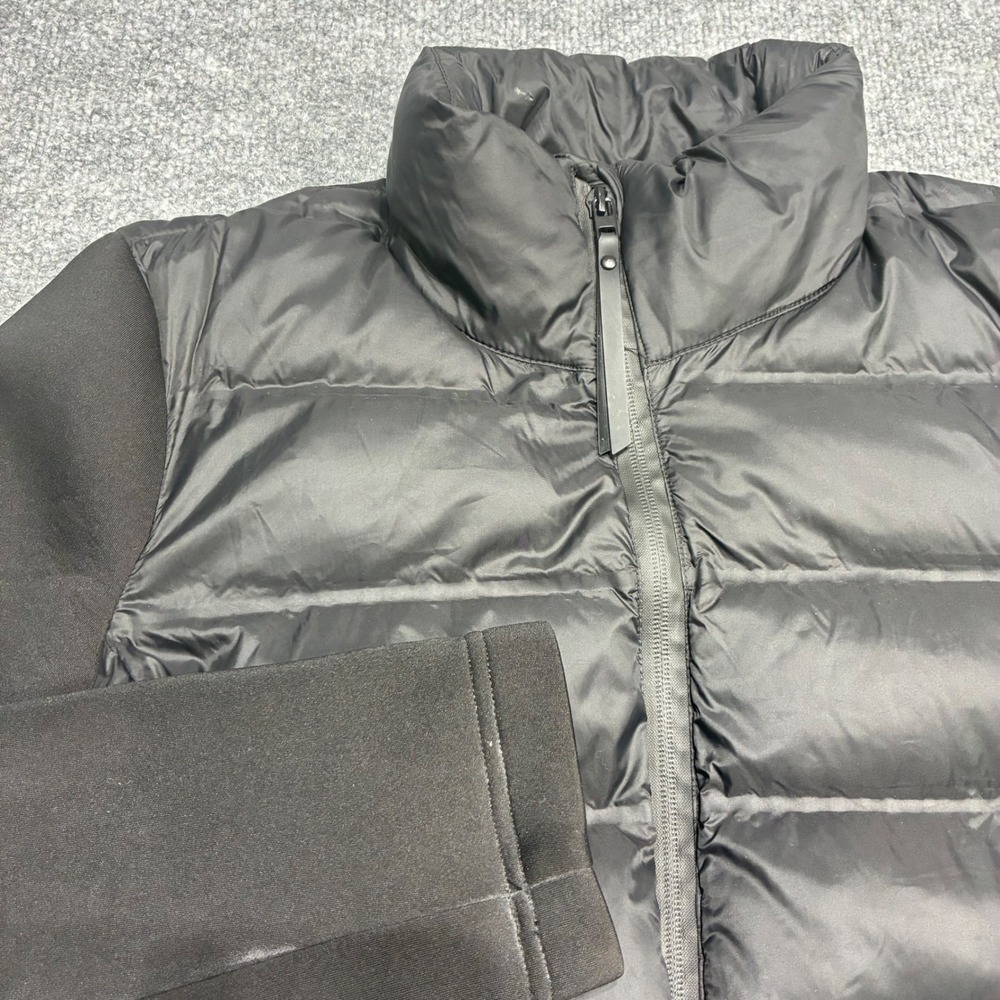 Zara Jacket Womens Small Black‎ Cropped Insulated Hybrid Puffer Outdoor Weather